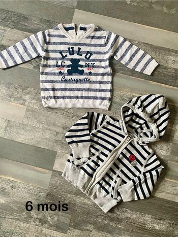 Lot d’un pull et un gilet 6 mois