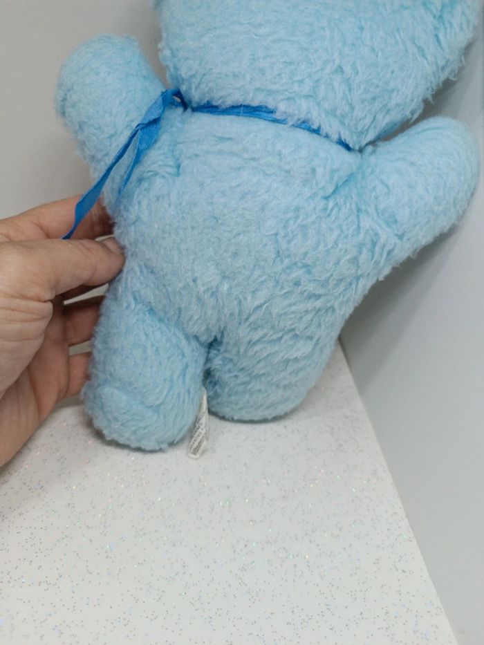 Nounours ours Teddy Bear ourson bleu blue ciel clair vintage boulgom minouche tire langue - photo numéro 7