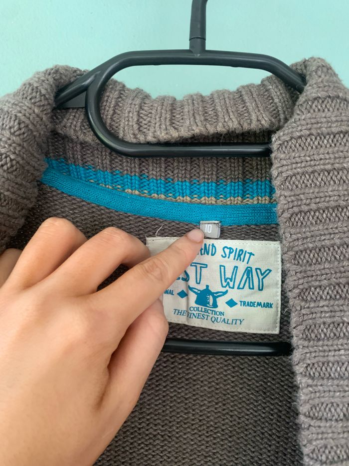 Gilet gris taille 10 ans - photo numéro 3