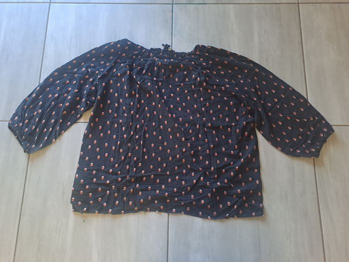 Blouse fluide noir à pois Gemo Taille 44 - photo numéro 9