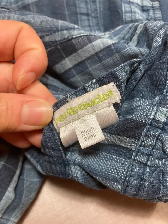 Pantalon réversible Vertbaudet bleu marine / carreaux – 2 ans (86 cm) - photo numéro 7