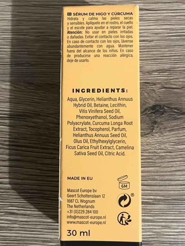 Sérum hydratant apaisant curcuma extraits de figue - photo numéro 2