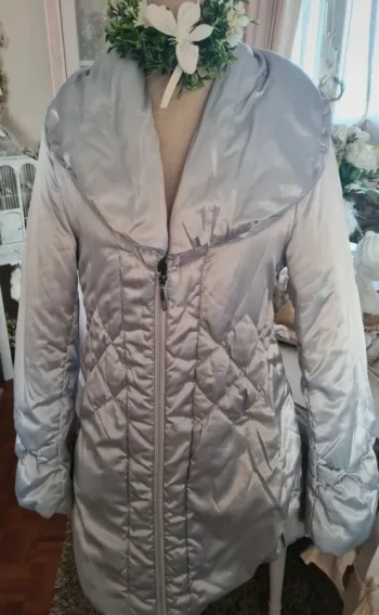 Doudoune longue gris perle nacré Approuved & Original Taille L