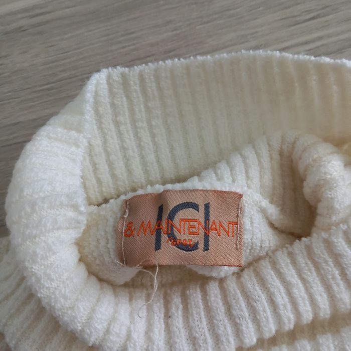 Pull à col roulé femme blanc Ici et Maintenant taille M - photo numéro 6