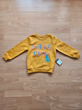 Pull 3 4 ans jaune have fun neuf