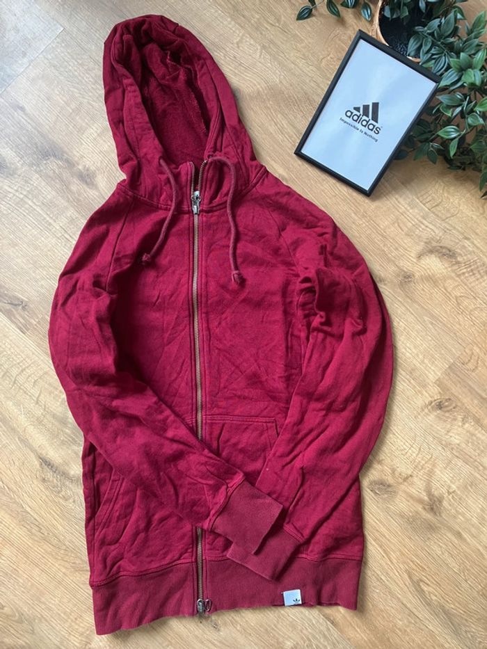 Pull à capuche avec zip Adidas rouge bordeaux homme/femme