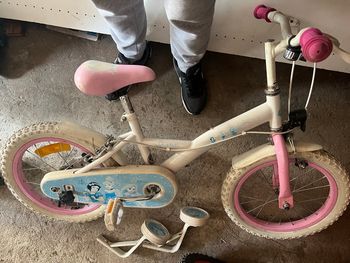 Vélo avec roulettes  fille Reine des Neiges