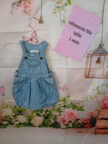 Robe fille 3 pommes bleu ciel talle 1 mois / 56 cm