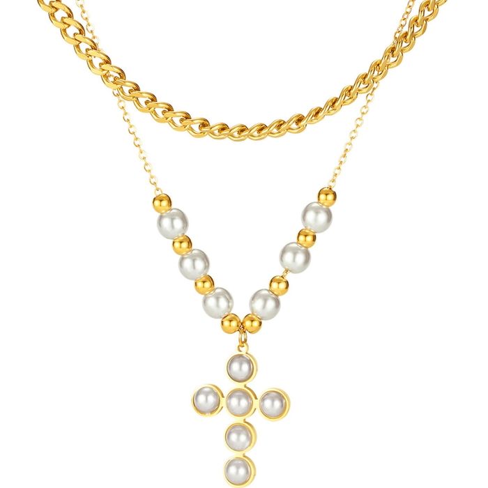 Collier croix perlé ✅ - photo numéro 2