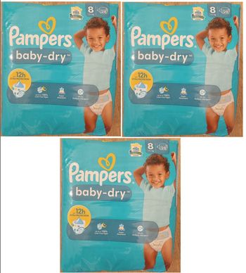 3 packs Pampers baby-dry Taille 8 / pack de 28 couches
