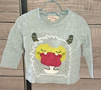 Tee-shirt manches longues gris Du Pareil au Même 9 mois