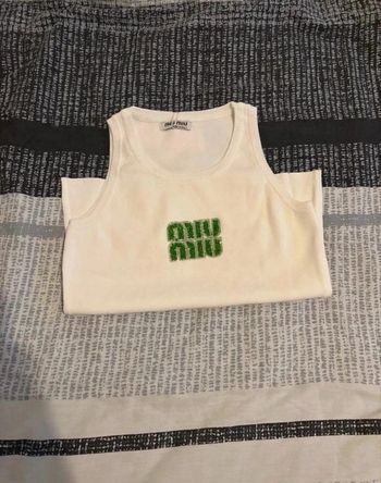 Débardeur miu miu femme blanc et vert taille unique 