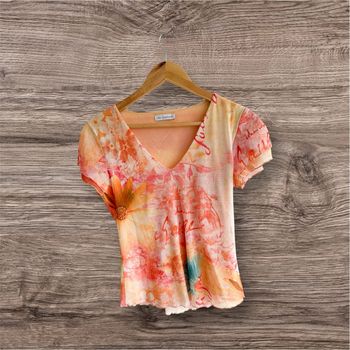 T-shirt manches courtes multicolore léger été Julia guerlande taille 36 S