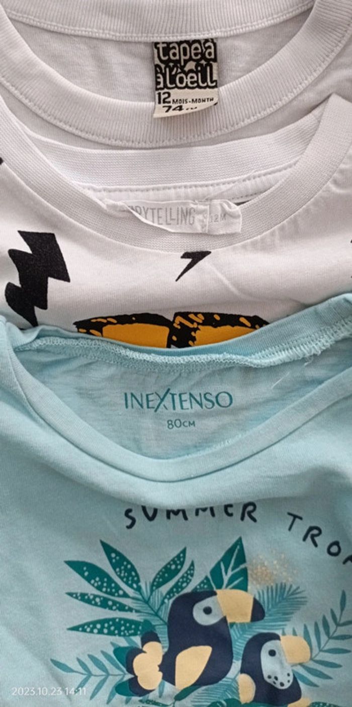 Lot de 3 tee-shirts garçon - taille 12 mois - photo numéro 3