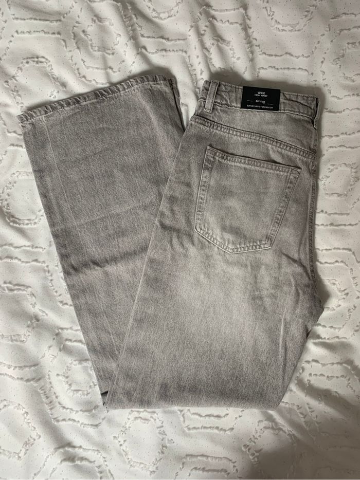 Jean gris wide high waist H&M