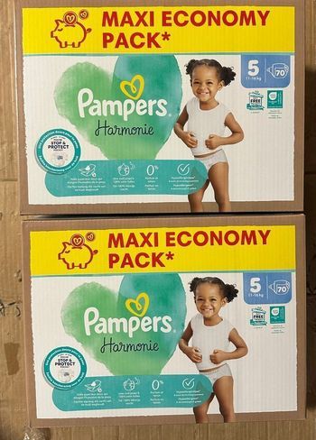 Lot de 02 cartons pampers T5 harmonie 