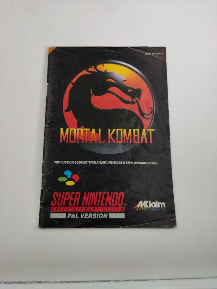 Jeu Super Nintendo - Mortal Kombat - snes fah complet - photo numéro 2