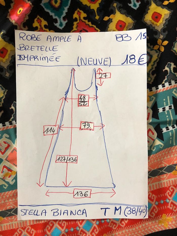 BB15- Robe longue à bretelles T M (38/40+) NEUVE - photo numéro 12