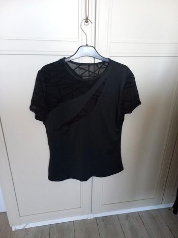 Tee-shirt manches courtes noir femme