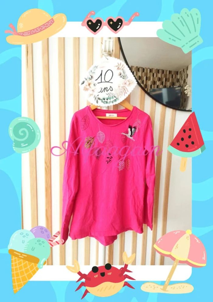 T-shirt manches longues catimini rose 10ans