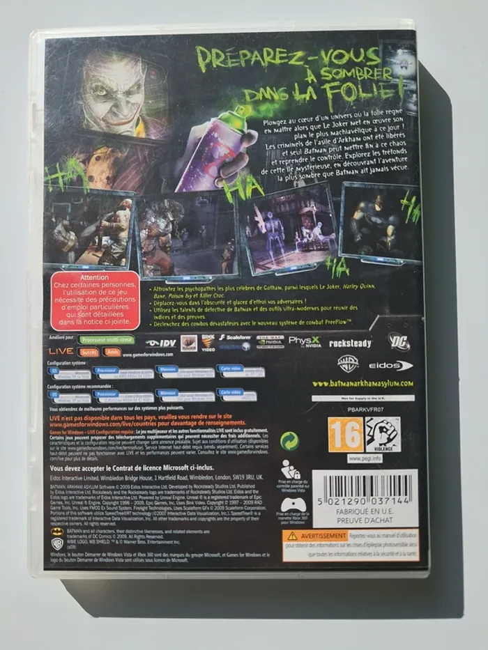 Jeu vidéo PC Batman Arkham Asylum - photo numéro 2