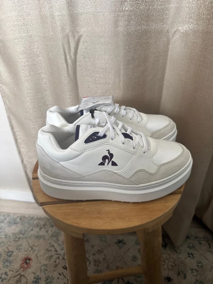 Baskets Le Coq Sportif Dynactif T2000 W blanches – Taille 38 neuves - photo numéro 6