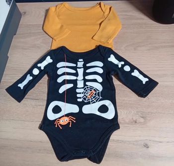 Lot de 2 bodies bébé garçon – In Extenso – manches longues – 1 mois (56 cm)
