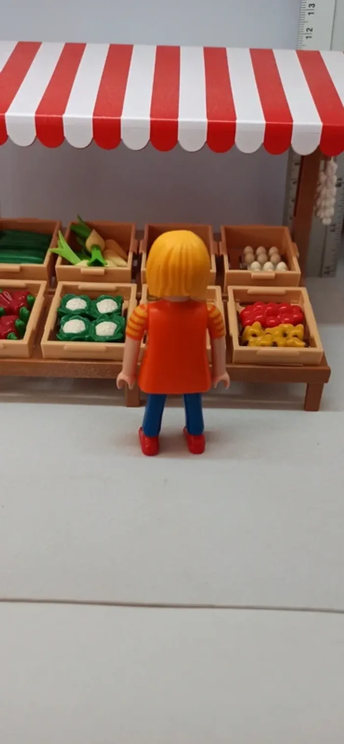 Stand épicerie marché avec légumes playmobil - photo numéro 2