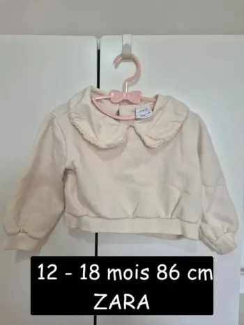 Pull court col Claudine ZARA 12 18 mois 86 cm beige