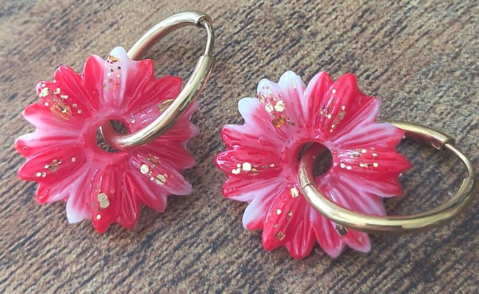 Boucles d'oreilles faites mains - photo numéro 4