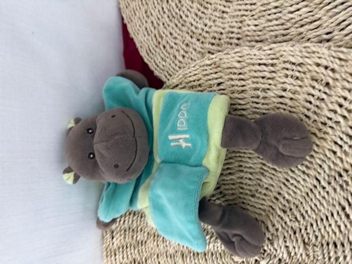 Doudou marionnette hippopotame BABY NAT Alphabet H - photo numéro 4