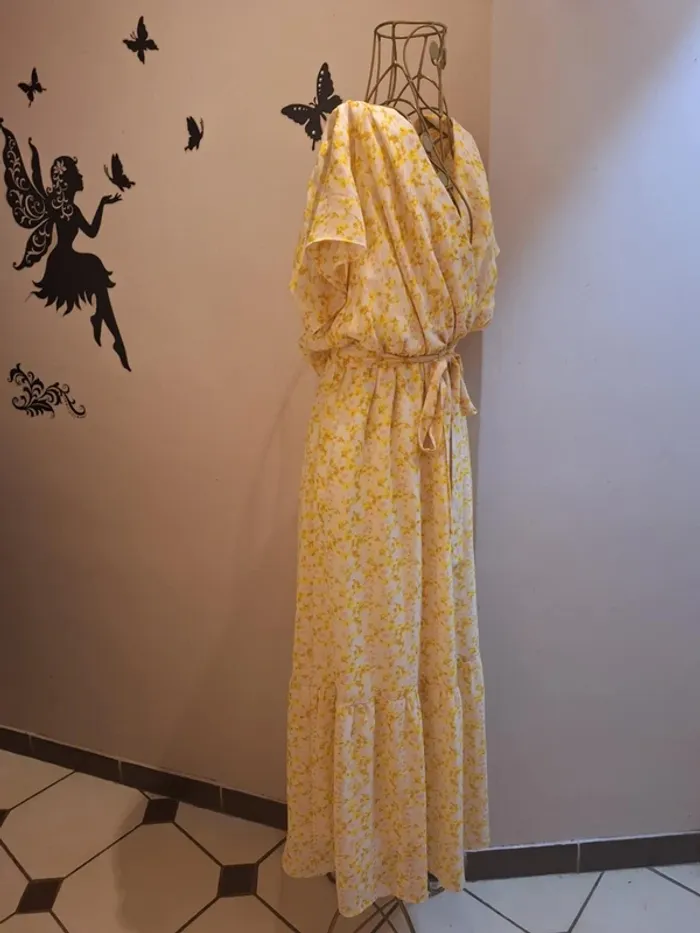 Robe longue jaune imprimée - Artlove - photo numéro 3