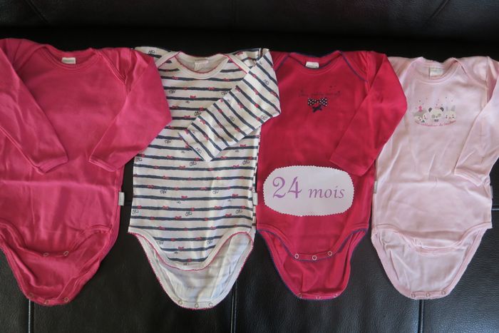 Lot de 4 bodies manches longues - 24 mois - Absorba