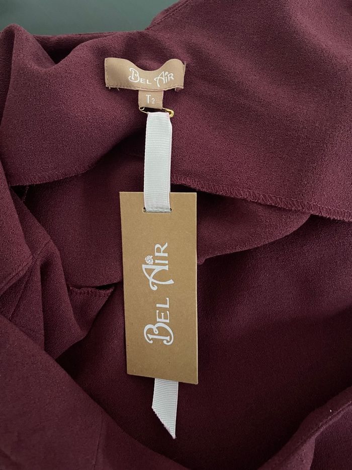 Robe droite bordeaux Bel Air modèle Leandro T2 – neuve avec étiquette - photo numéro 7