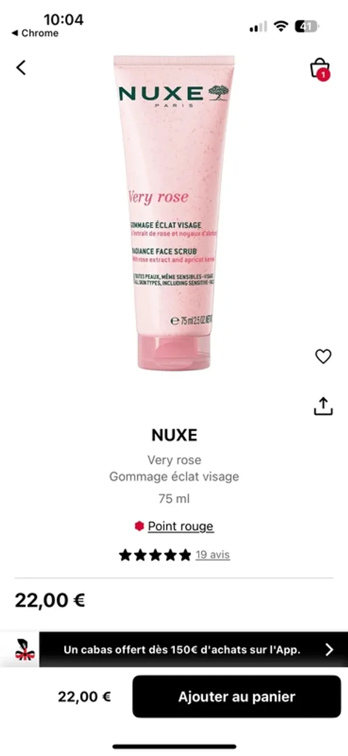 Gommage éclat visage very rose Nuxe - photo numéro 4