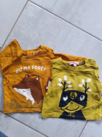 2 t shirts manches longues