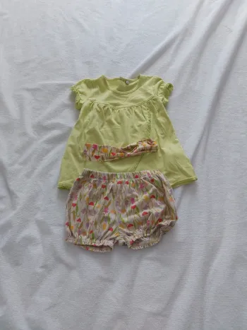 Ensemble fille short et bandeau 18mois