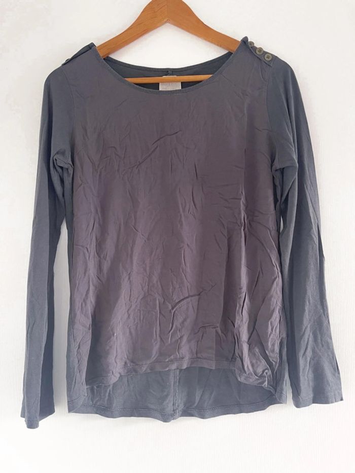 Haut manches longues gris foncé Zara - photo numéro 5