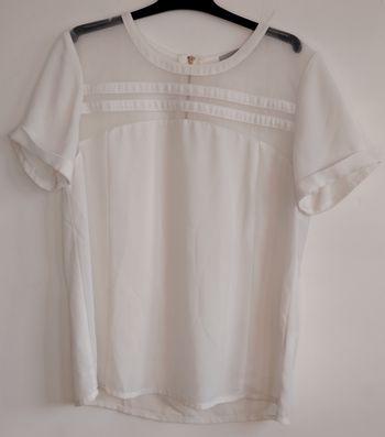 Blouse blanche fluide manches courtes – ETAM – Taille 36 (FR)