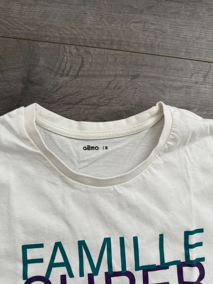 T-shirt blanc avec motif Gemo Homme S ou 36 - photo numéro 3