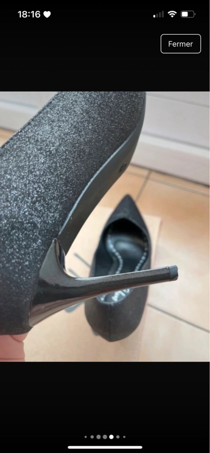 Escarpins noir à paillettes taille 38 neuf de chez Chaussea - photo numéro 7