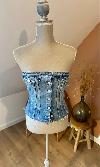 🍃 Bustier en jean bleu clair – Zara – Taille S – Très bon état