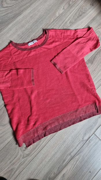 Pull Promod rouge orange argenté L 40 42
