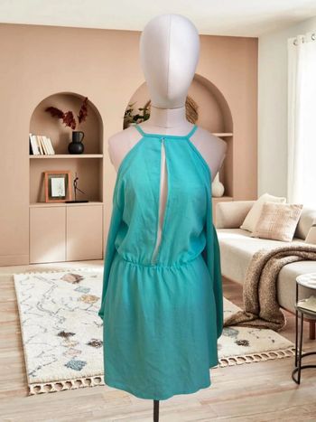 💚 jolie Robe turquoise épaule dénudé  xl 💚