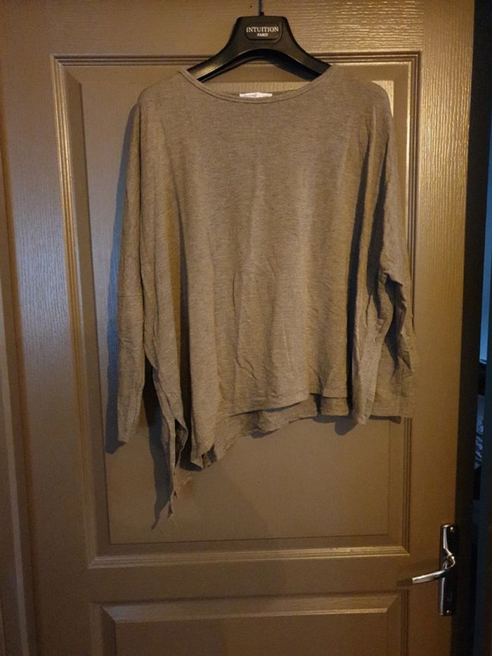 Haut asymétrique "Zara" taupe