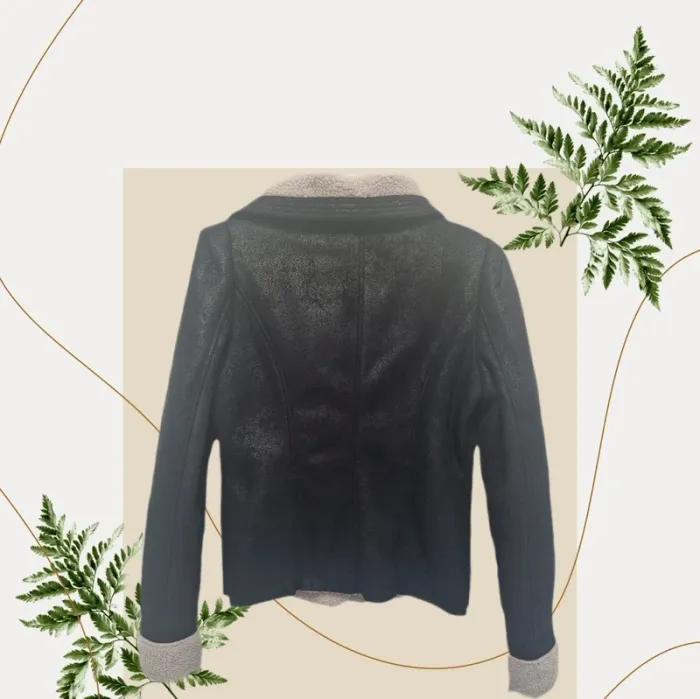 Manteau en fausse fourrure noir & beige - Marze - Taille 38 - photo numéro 3