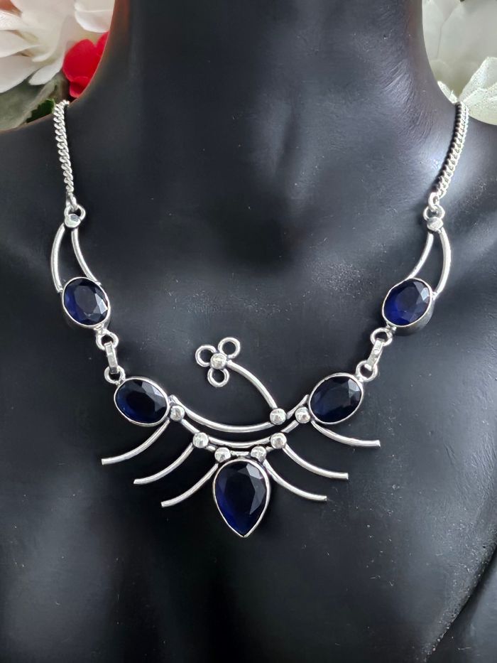 Collier en argent sterling 925 avec pierre tanzanite - photo numéro 3