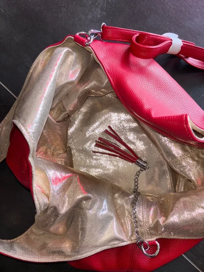 Magnifique Sac à main ou bandoulière réversible et pochette assorti - photo numéro 9