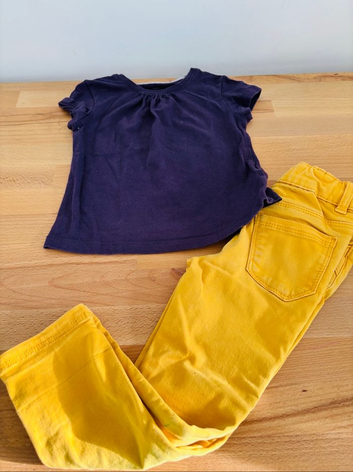 Lot vêtements 2 ans tons jaune/violet/gris - photo numéro 5