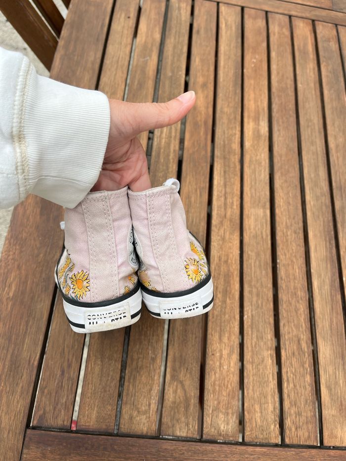 Converse montantes fille taille 28 rose pale-tournesol - photo numéro 4